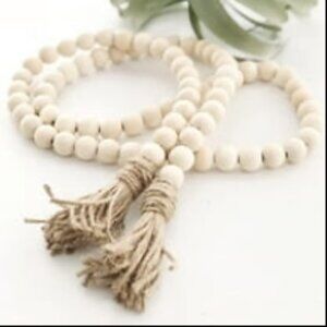 58” Wood Bead Garland with Tassels